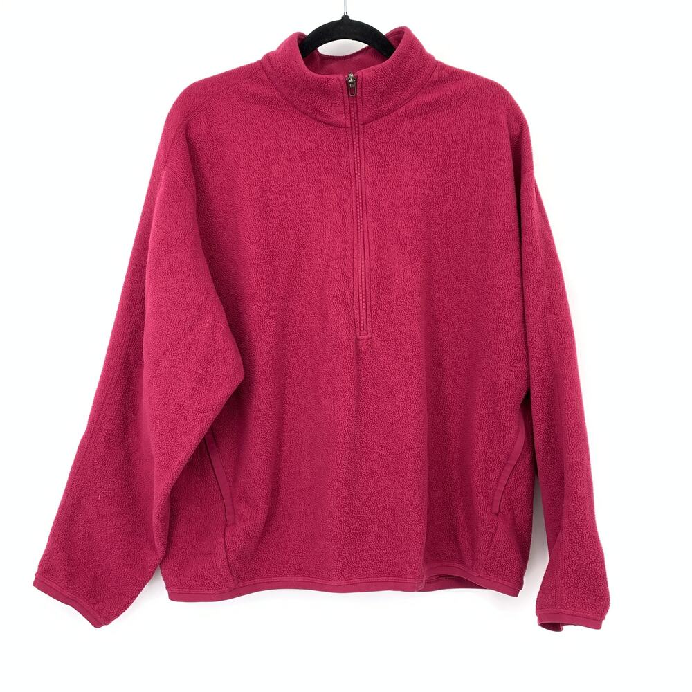 Lululemon Mens M Half Zip 1/4 Zip Pullover Magenta Athletic Fleece Sweatshirt